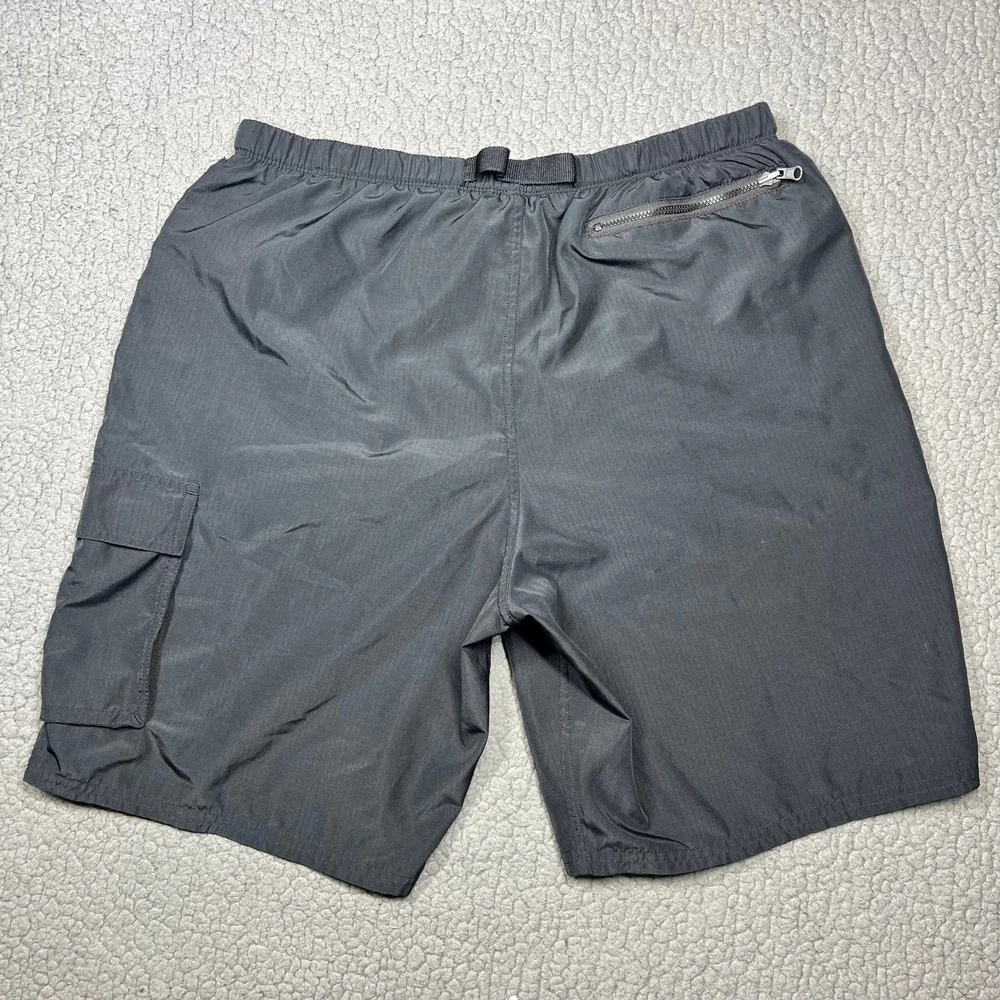 Nike Mens Cargo Swim Trunks Black Mesh Lined Belted Shorts NESSB521 Size L